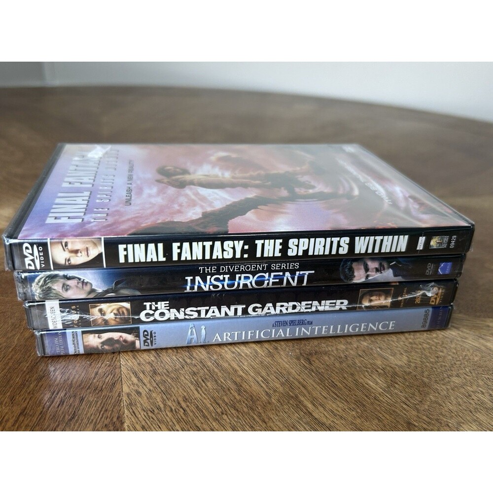 Sealed DVD Movie Lot of 4 Final Fantasy Insurgent Constant Gardener A.I.